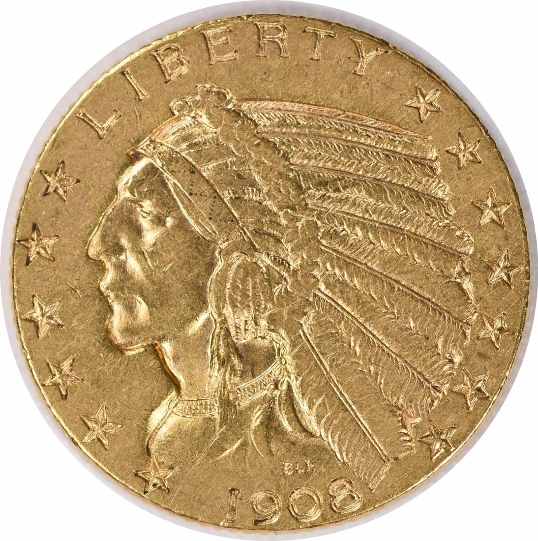 1908 $5 Gold Indian Coin Uncertified by Bela Lyon Pratt (1 of 2)