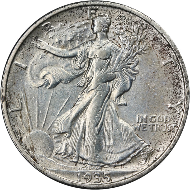 1935-S Walking Liberty Half AU/BU Silver Coin with Eye Appeal (1 of 2)