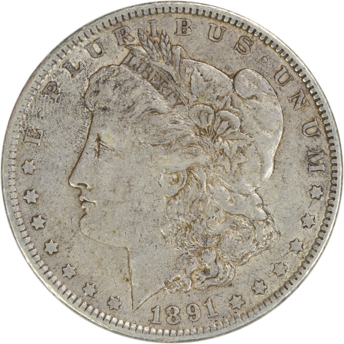 1891 Morgan Silver Dollar EF Uncertified 90% Silver Philadelphia Mint: 1891 Morgan Silver Dollar EF Uncertified 90% Silver Philadelphia Mint This 1891 Morgan Silver Dollar is a remarkable piece of American numismatic history. Graded as EF (Extremely Fine), this coin show