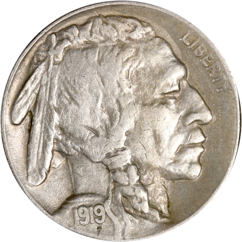 San Francisco Mint 1919 Buffalo Nickel United States Coin (1 of 2)