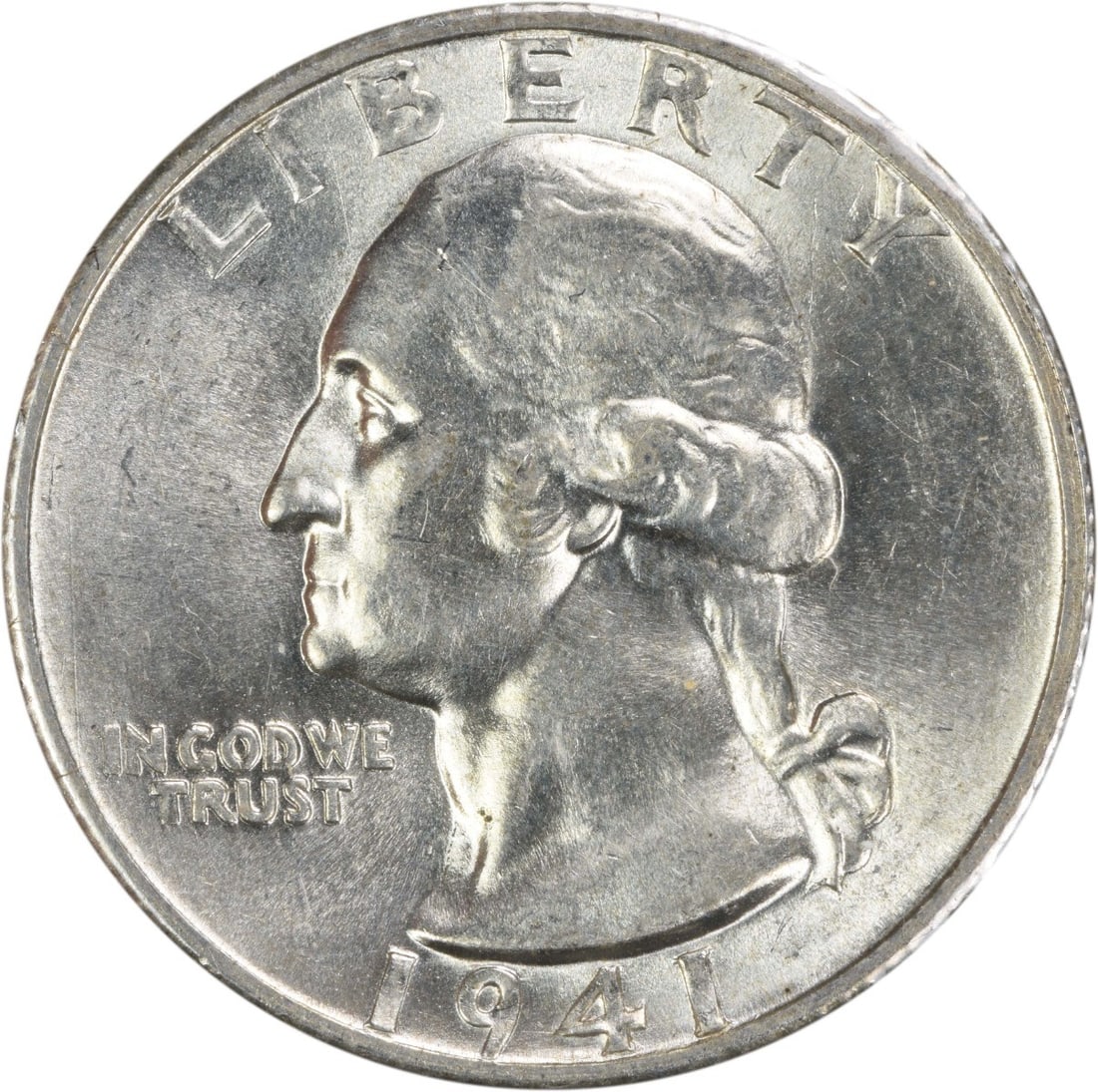 1941-S Washington Silver Quarter BU Uncertified 25C Coin (1 of 2)