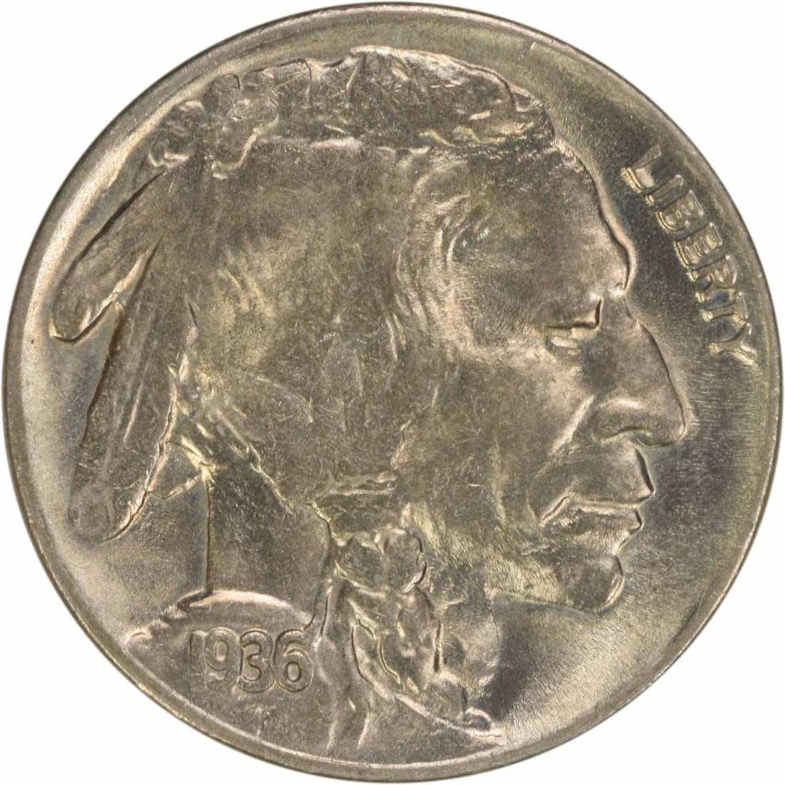 1936-D Buffalo Nickel Choice BU Uncertified 5C Coin (1 of 2)
