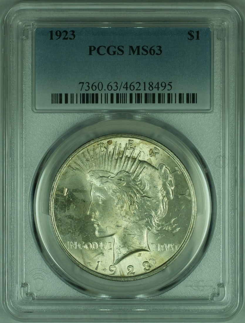 Set of 25 1923 Peace Silver Dollars PCGS MS-63 Certified Uncirculated (1 of 2)