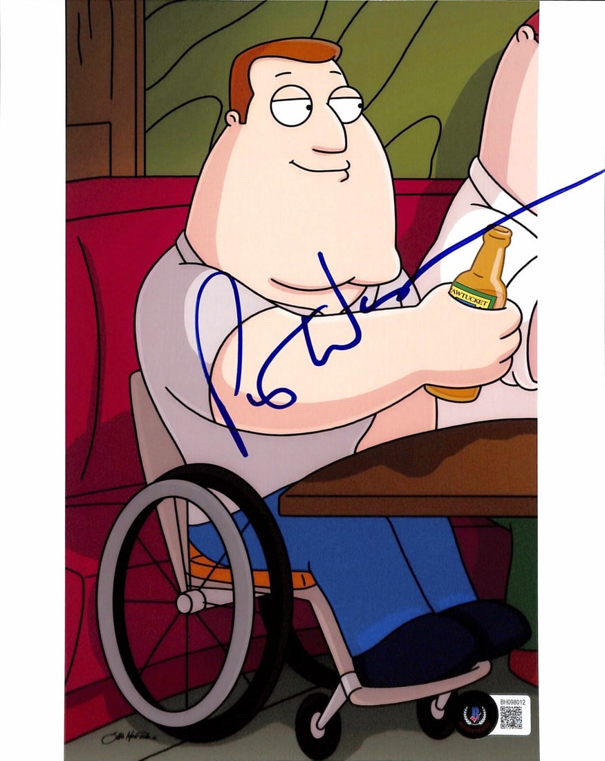 Patrick Warburton Signed 8x10 Photo Family Guy Beckett Authenticated: Patrick Warburton Signed 8x10 Photo Family Guy Beckett Authenticated This is an autographed 8x10 photograph of Patrick Warburton, known for his role as Joe Swanson in the popular TV sitcom Family Guy.