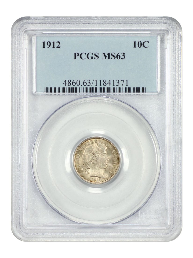 1912 Barber Dime 10C PCGS MS63 Uncirculated Philadelphia (1 of 4)