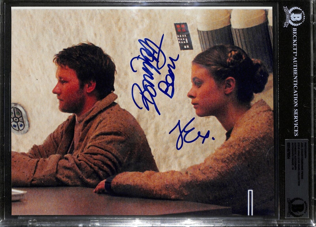 Star Wars EP III Signed 8x10 Photo Joel Edgerton Bonnie Piesse BAS 10: Star Wars EP III Signed 8x10 Photo Joel Edgerton Bonnie Piesse BAS 10 This stunning autographed 8x10 color photograph features Joel Edgerton as Uncle Owen and Bonnie Piesse as Aunt Beru from Star Wars