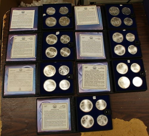 Set of 28 1976 Olympic Silver $5 and $10 Coins from Canada (1 of 5)