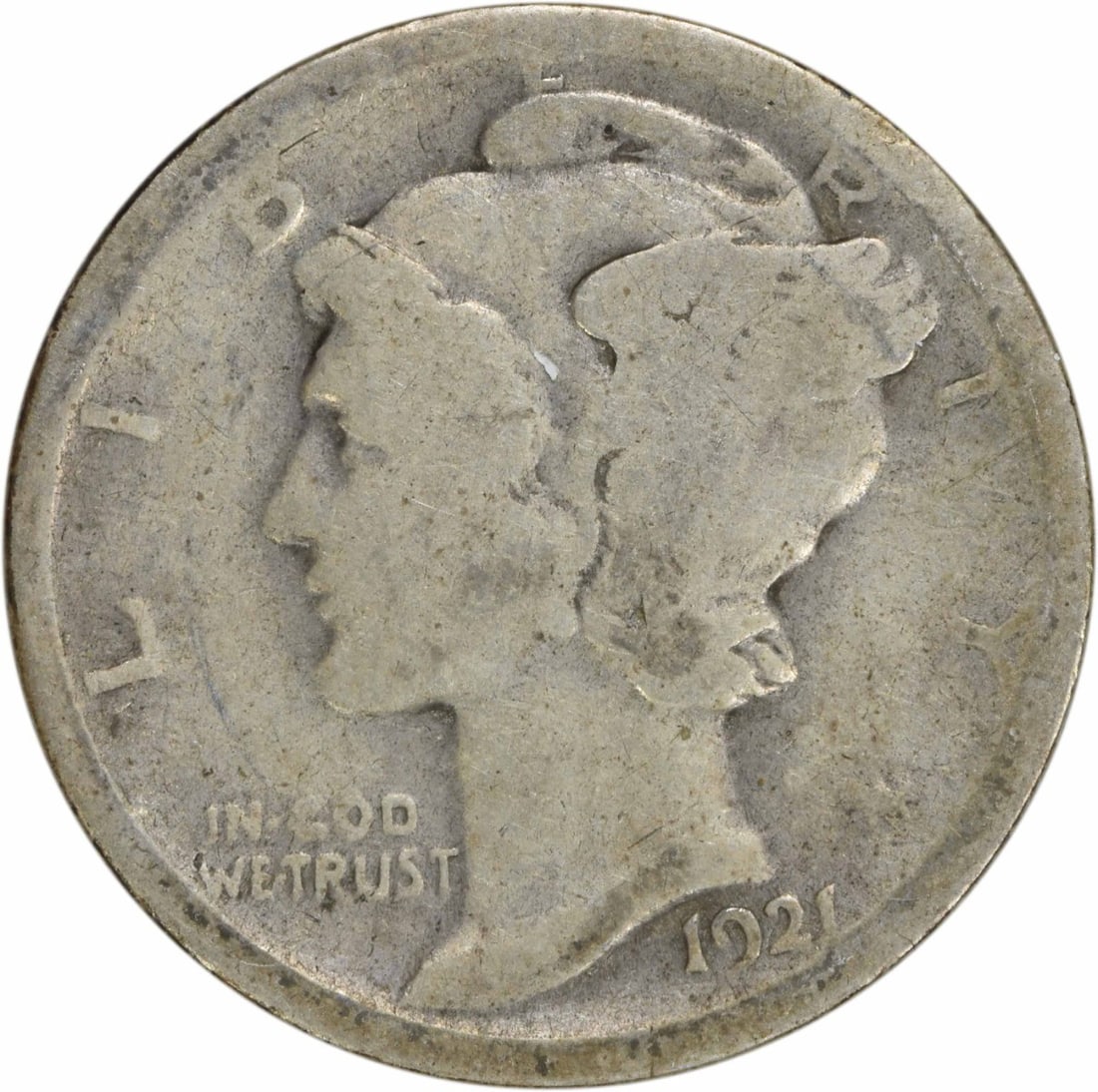 1921 Mercury Dime 10C 90% Silver Uncertified Philadelphia Mint (1 of 2)