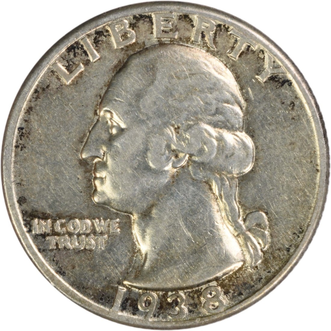 1938 25C Washington Quarter 90 Percent Silver AU Philadelphia Uncertified (1 of 2)