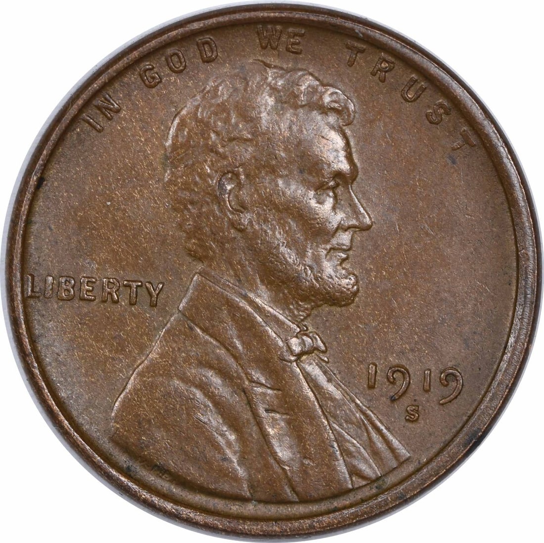 1919-S Lincoln Cent Choice BU Uncertified Copper Wheat Coin (1 of 2)