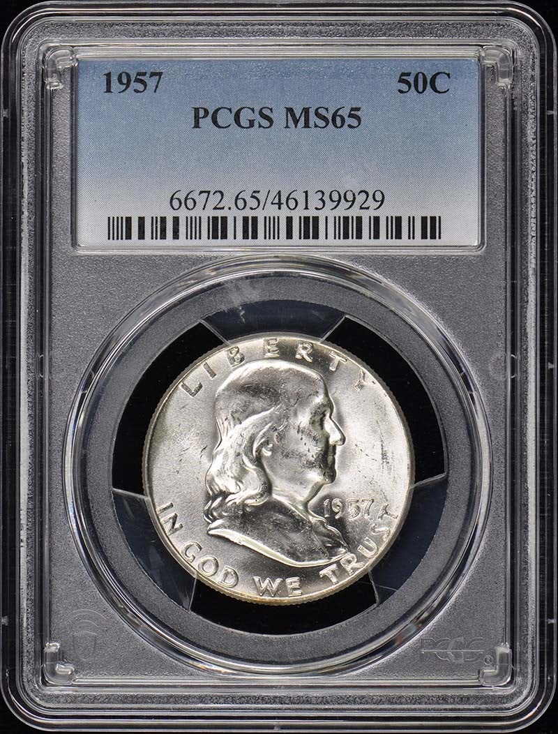 1957 Franklin Half Dollar PCGS MS65 Uncirculated Coin (1 of 2)
