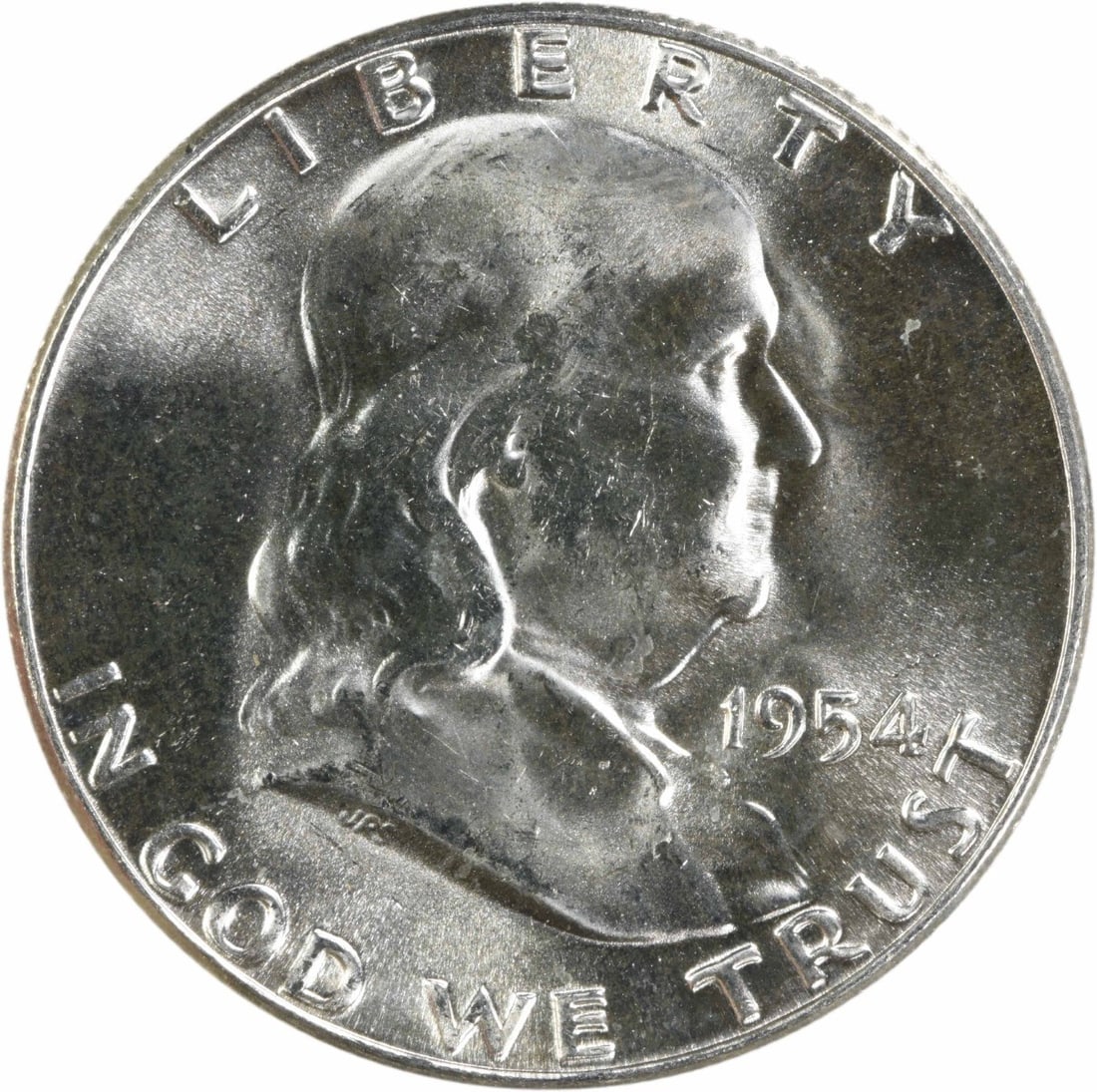 1954 Silver 50C Franklin Half Dollar Choice BU Plus Uncertified (1 of 2)