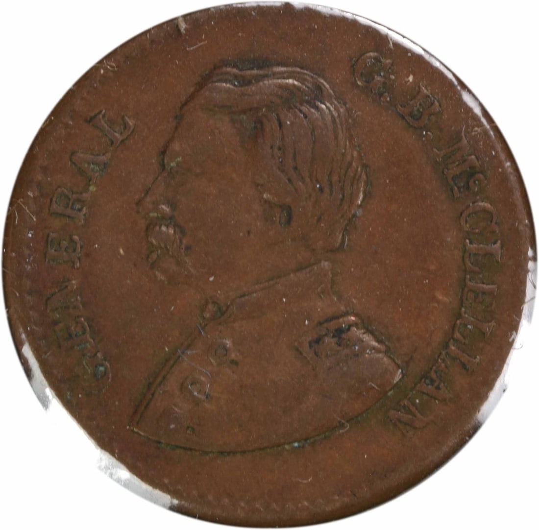 G.B. McClellan Civil War Token Patriotic ND 138/434 EF Uncertified: G.B. McClellan Civil War Token Patriotic ND 138/434 EF Uncertified This Civil War token features the patriotic General George B. McClellan, known for his leadership during the American Civil War. The