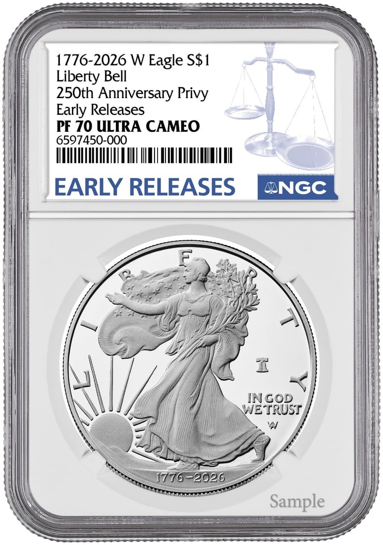 2026 American Silver Eagle Bell Privy Proof NGC PF70 Early Release $1 Coin (1 of 2)