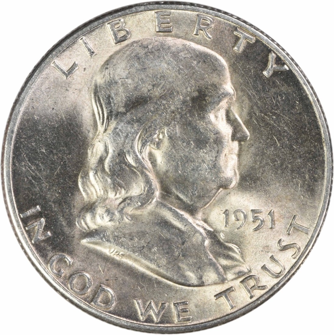 1951-S Silver Franklin Half Dollar Choice Brilliant Uncirculated Uncertified Coin (1 of 2)