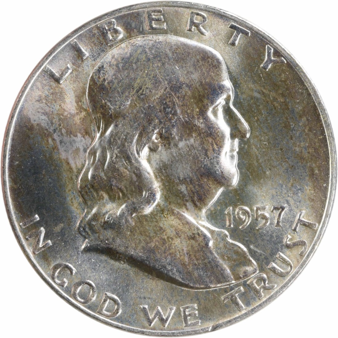 1957-D Uncirculated Franklin Half Dollar Silver Coin Choice Brilliant Uncertified: 1957-D Uncirculated Franklin Half Dollar Silver Coin Choice Brilliant Uncertified This 1957-D Franklin Silver Half Dollar is an uncirculated coin in Choice Brilliant Uncirculated (BU) condition. Struc