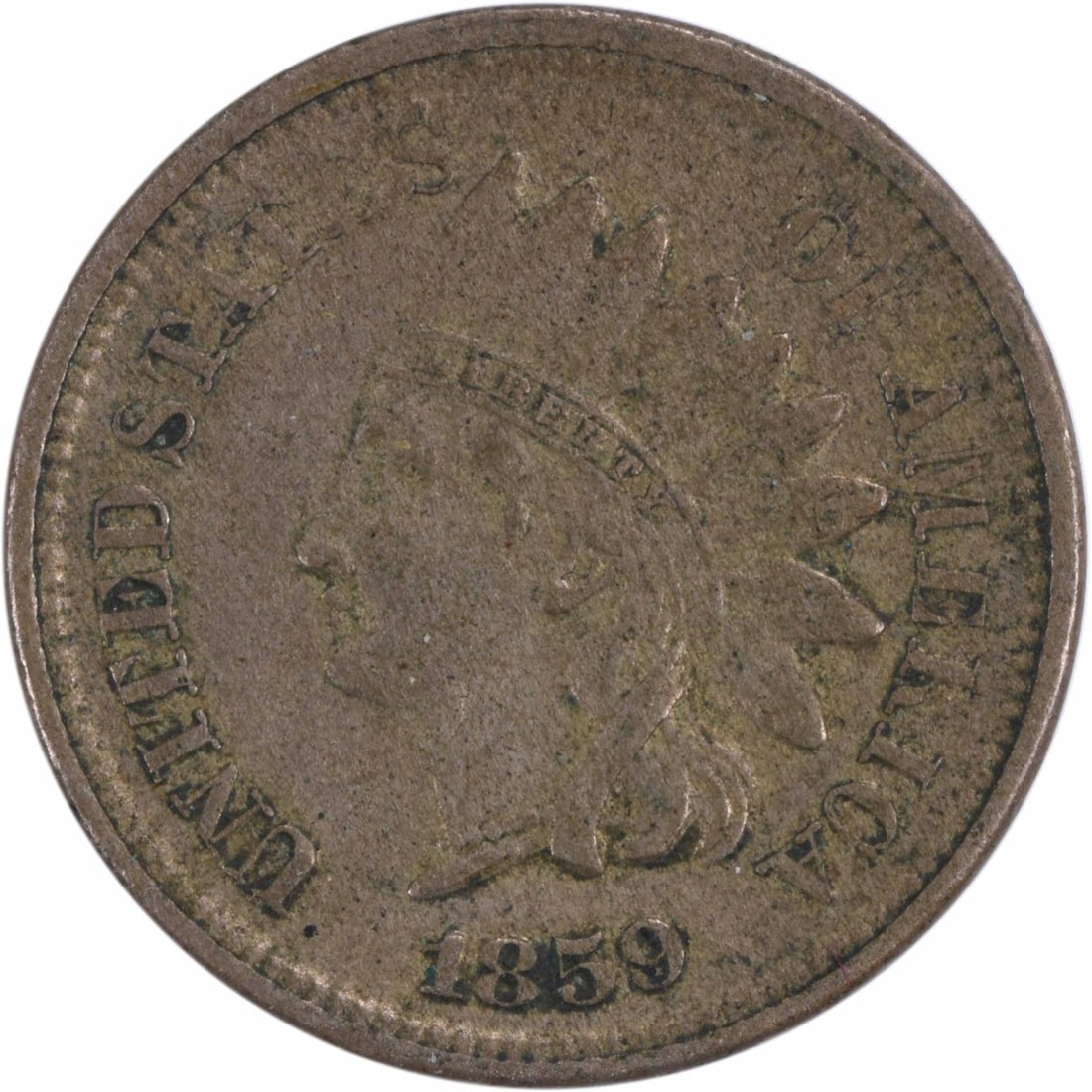 1859 Indian Head Cent Choice EF Copper KM 87 Uncertified (1 of 2)