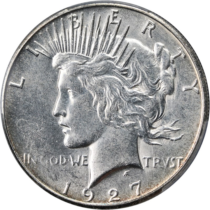 PCGS Certified 1927-S Peace Dollar Silver Coin MS62 Grade (1 of 4)