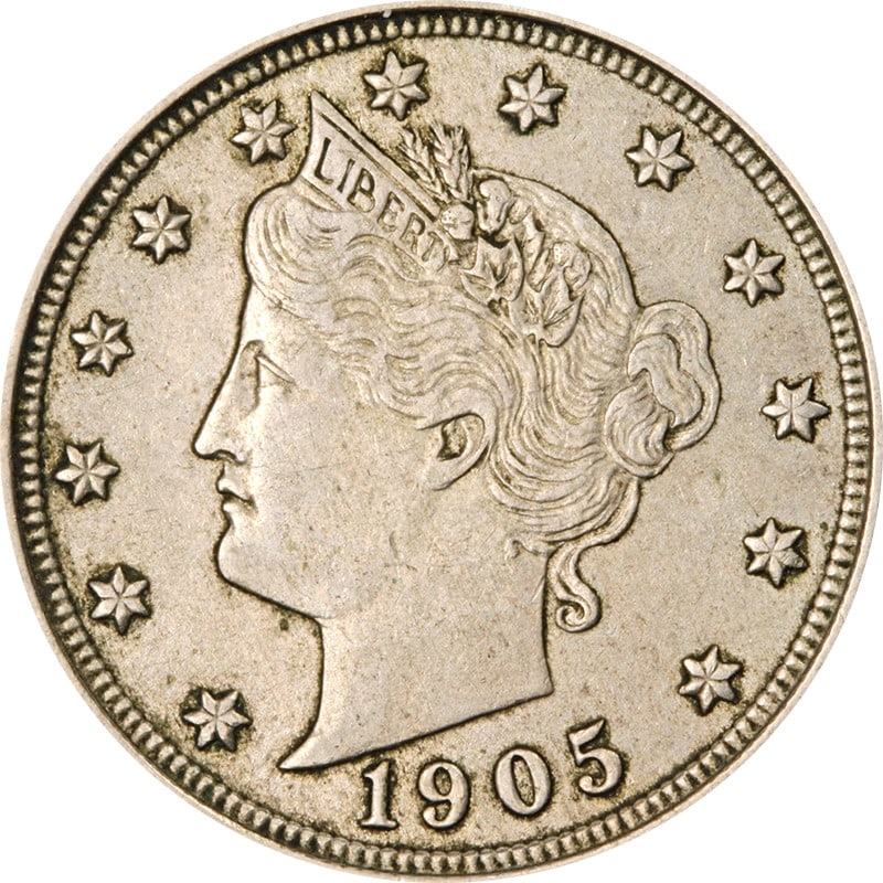 United States 1905 Liberty V Nickel Circulated Coin (1 of 2)