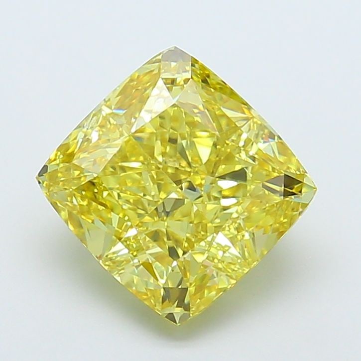 Loose Diamond - CUSHION MODIFIED 5.01ct Fancy Vivid Yellow VS2: Loose Diamond - CUSHION MODIFIED 5.01ct Fancy Vivid Yellow VS2 Source: This is a real non-mined Diamond that has been grown in a lab Shape: CUSHION MODIFIED Carats: 5.01 Color: Fancy Vivid Yellow Cert