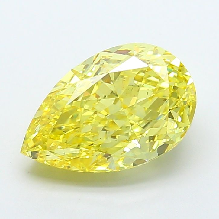 Loose Diamond - PEAR 5.56ct Fancy Vivid Yellow VS2: Loose Diamond - PEAR 5.56ct Fancy Vivid Yellow VS2 Source: This is a real non-mined Diamond that has been grown in a lab Shape: PEAR Carats: 5.56 Color: Fancy Vivid Yellow Certification: IGI Video:
