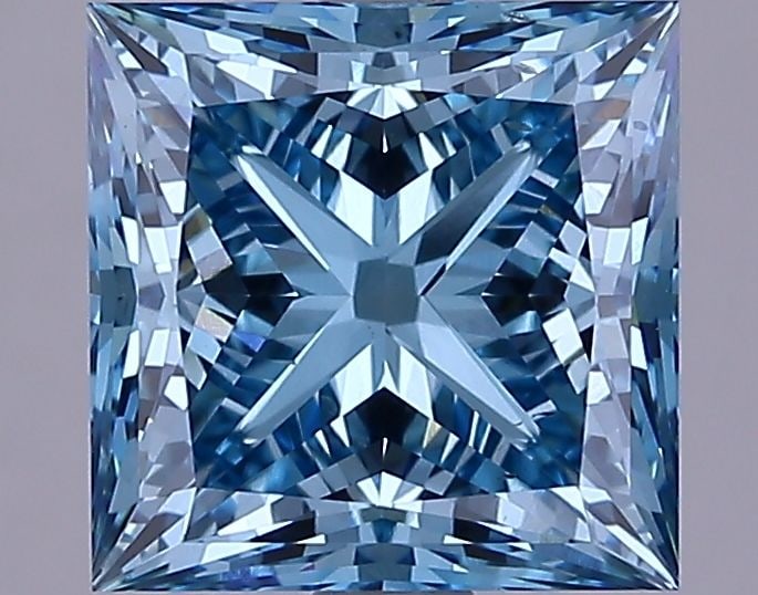 Loose Diamond - PRINCESS 3.04ct Fancy Vivid Blue VS2 (1 of 1)
