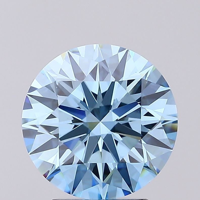 Ideal Loose Diamond - ROUND 3.04ct Fancy Vivid Blue VS1: Ideal Loose Diamond - ROUND 3.04ct Fancy Vivid Blue VS1 Source: This is a real non-mined Diamond that has been grown in a lab Shape: ROUND Carats: 3.04 Color: Fancy Vivid Blue Certification: IGI Video