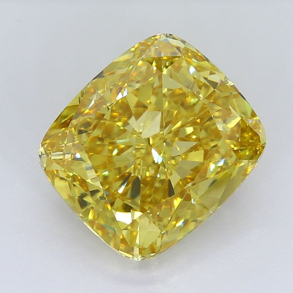 Loose Diamond - CUSHION MODIFIED 13.42ct Fancy Vivid Yellow VS1: Loose Diamond - CUSHION MODIFIED 13.42ct Fancy Vivid Yellow VS1 Source: This is a real non-mined Diamond that has been grown in a lab Shape: CUSHION MODIFIED Carats: 13.42 Color: Fancy Vivid Yellow Ce