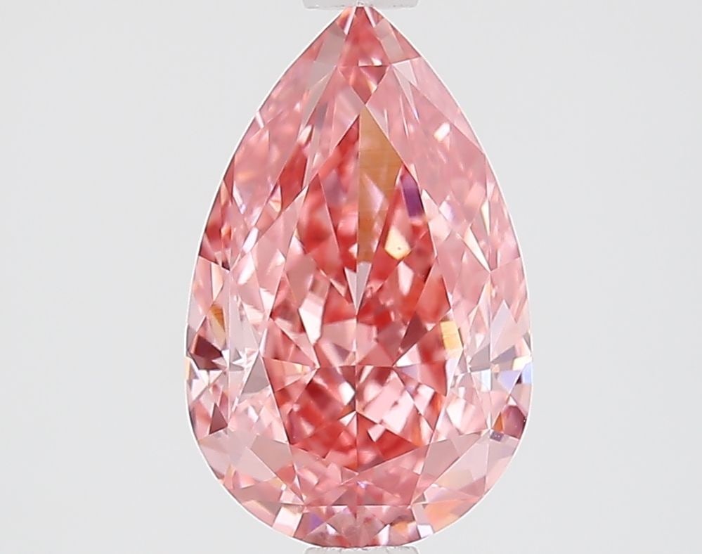 Loose Diamond - PEAR 2.14ct Fancy Vivid Pink VVS2: Loose Diamond - PEAR 2.14ct Fancy Vivid Pink VVS2 Source: This is a real non-mined Diamond that has been grown in a lab Shape: PEAR Carats: 2.14 Color: Fancy Vivid Pink Certification: IGI Video: