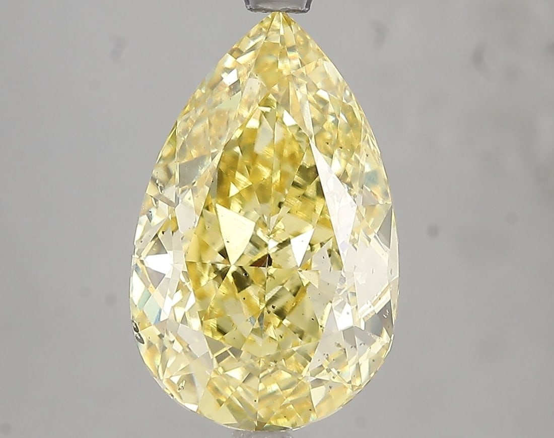 Loose Diamond - PEAR 5.01ct Fancy Intense Yellow SI1: Loose Diamond - PEAR 5.01ct Fancy Intense Yellow SI1 Source: This is a real non-mined Diamond that has been grown in a lab Shape: PEAR Carats: 5.01 Color: Fancy Intense Yellow Certification: IGI Video