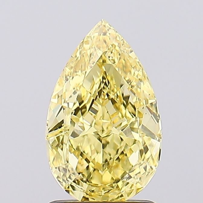 Loose Diamond - PEAR 1.51ct Fancy Vivid Yellow VS2: Loose Diamond - PEAR 1.51ct Fancy Vivid Yellow VS2 Source: This is a real non-mined Diamond that has been grown in a lab Shape: PEAR Carats: 1.51 Color: Fancy Vivid Yellow Certification: IGI Video: