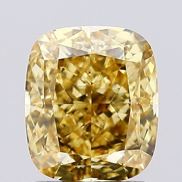 Loose Diamond - CUSHION MODIFIED 2.02ct Fancy Vivid Yellow SI1: Loose Diamond - CUSHION MODIFIED 2.02ct Fancy Vivid Yellow SI1 Source: This is a real non-mined Diamond that has been grown in a lab Shape: CUSHION MODIFIED Carats: 2.02 Color: Fancy Vivid Yellow Cert