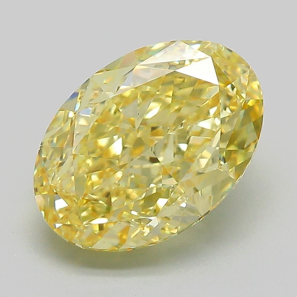 Loose Diamond - OVAL 4.51ct Fancy Intense Yellow VS1: Loose Diamond - OVAL 4.51ct Fancy Intense Yellow VS1 Source: This is a real non-mined Diamond that has been grown in a lab Shape: OVAL Carats: 4.51 Color: Fancy Intense Yellow Certification: IGI Video