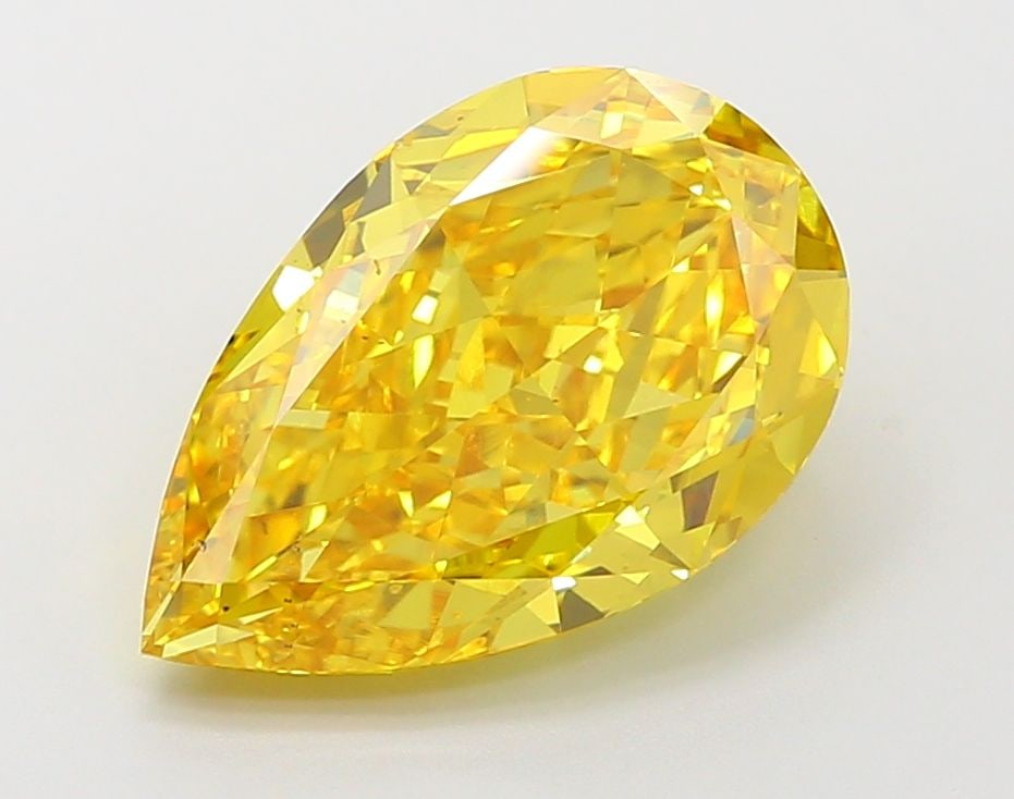 Loose Diamond - PEAR 4.82ct Fancy Vivid Yellow VS2: Loose Diamond - PEAR 4.82ct Fancy Vivid Yellow VS2 Source: This is a real non-mined Diamond that has been grown in a lab Shape: PEAR Carats: 4.82 Color: Fancy Vivid Yellow Certification: IGI Video: