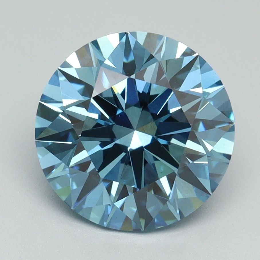 Ideal Loose Diamond - ROUND 3.02ct Fancy Vivid Blue VS1: Ideal Loose Diamond - ROUND 3.02ct Fancy Vivid Blue VS1 Source: This is a real non-mined Diamond that has been grown in a lab Shape: ROUND Carats: 3.02 Color: Fancy Vivid Blue Certification: IGI Video