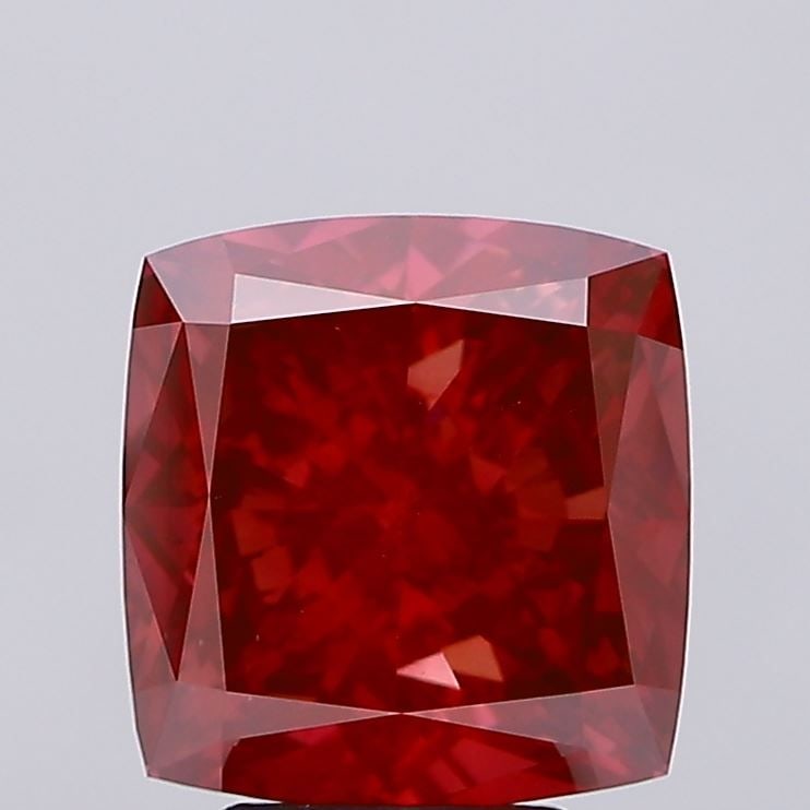 Loose Diamond - CUSHION BRILLIANT 5.31ct Fancy Vivid Red VS1: Loose Diamond - CUSHION BRILLIANT 5.31ct Fancy Vivid Red VS1 Source: This is a real non-mined Diamond that has been grown in a lab Shape: CUSHION BRILLIANT Carats: 5.31 Color: Fancy Vivid Red Certific