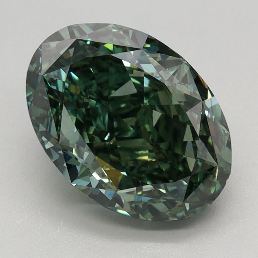 Loose Diamond - OVAL 2.87ct Fancy Vivid Green VS1: Loose Diamond - OVAL 2.87ct Fancy Vivid Green VS1 Source: This is a real non-mined Diamond that has been grown in a lab Shape: OVAL Carats: 2.87 Color: Fancy Vivid Green Certification: IGI Video: