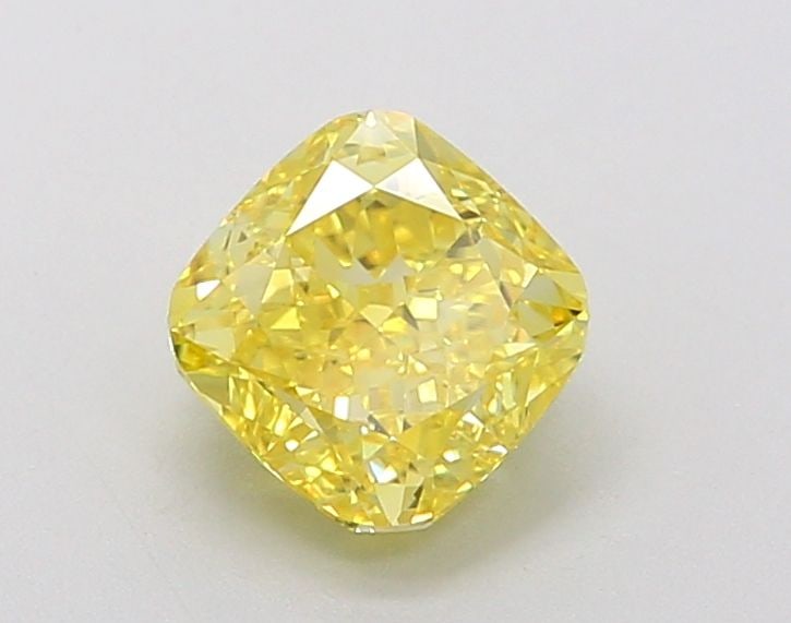 Loose Diamond - CUSHION MODIFIED 1.4ct Fancy Vivid Yellow VS1: Loose Diamond - CUSHION MODIFIED 1.4ct Fancy Vivid Yellow VS1 Source: This is a real non-mined Diamond that has been grown in a lab Shape: CUSHION MODIFIED Carats: 1.4 Color: Fancy Vivid Yellow Certif