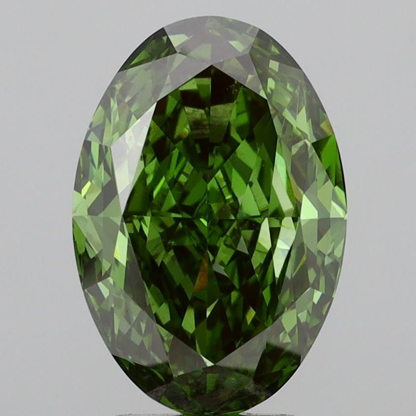 Loose Diamond - OVAL 4.52ct Fancy Vivid Green VS1: Loose Diamond - OVAL 4.52ct Fancy Vivid Green VS1 Source: This is a real non-mined Diamond that has been grown in a lab Shape: OVAL Carats: 4.52 Color: Fancy Vivid Green Certification: IGI Video: