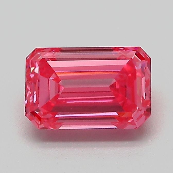 Loose Diamond - EMERALD 1.05ct Fancy Vivid Pink VVS2: Loose Diamond - EMERALD 1.05ct Fancy Vivid Pink VVS2 Source: This is a real non-mined Diamond that has been grown in a lab Shape: EMERALD Carats: 1.05 Color: Fancy Vivid Pink Certification: IGI Video: