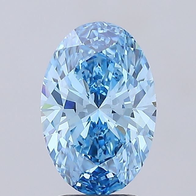 Loose Diamond - OVAL 3.03ct Fancy Vivid Blue VS1: Loose Diamond - OVAL 3.03ct Fancy Vivid Blue VS1 Source: This is a real non-mined Diamond that has been grown in a lab Shape: OVAL Carats: 3.03 Color: Fancy Vivid Blue Certification: IGI Video: