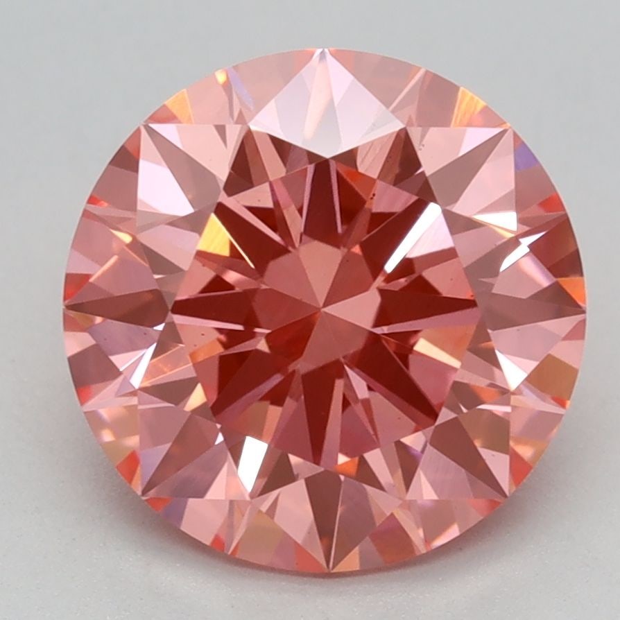Ideal Loose Diamond - ROUND 2.59ct Fancy Vivid Pink VS1: Ideal Loose Diamond - ROUND 2.59ct Fancy Vivid Pink VS1 Source: This is a real non-mined Diamond that has been grown in a lab Shape: ROUND Carats: 2.59 Color: Fancy Vivid Pink Certification: IGI Video