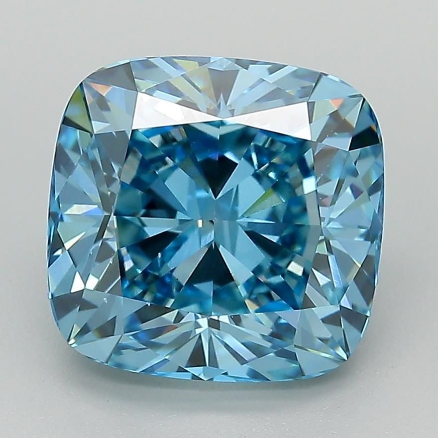 Loose Diamond - CUSHION MODIFIED 4.76ct Fancy Vivid Blue VS2: Loose Diamond - CUSHION MODIFIED 4.76ct Fancy Vivid Blue VS2 Source: This is a real non-mined Diamond that has been grown in a lab Shape: CUSHION MODIFIED Carats: 4.76 Color: Fancy Vivid Blue Certific