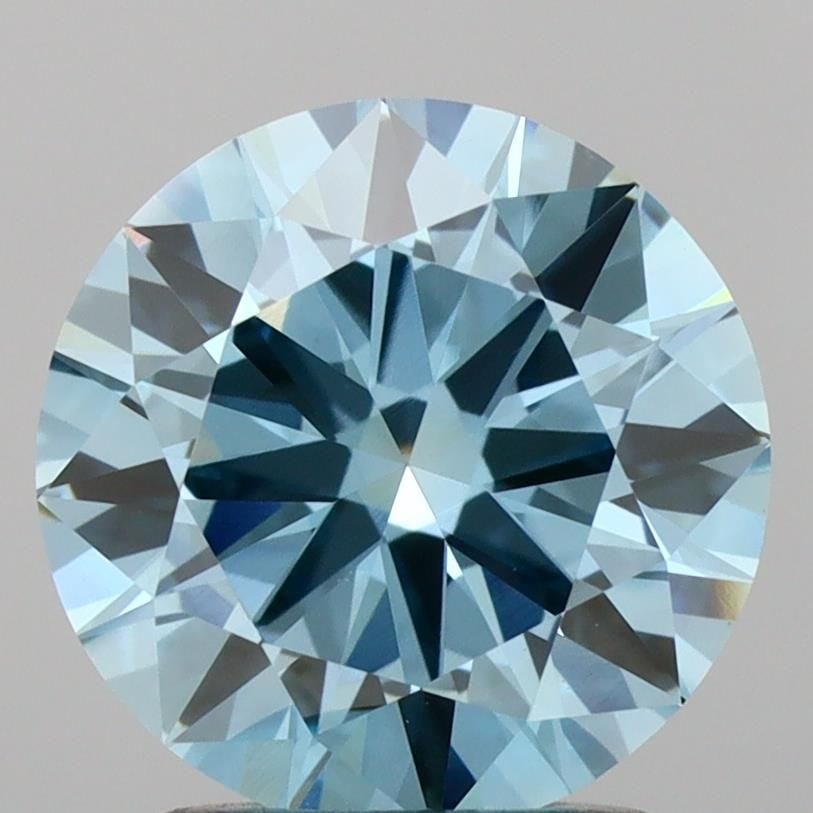 Loose Diamond - ROUND 1.8ct Fancy Vivid Blue VVS2: Loose Diamond - ROUND 1.8ct Fancy Vivid Blue VVS2 Source: This is a real non-mined Diamond that has been grown in a lab Shape: ROUND Carats: 1.8 Color: Fancy Vivid Blue Certification: IGI Video: