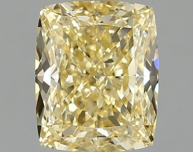 Loose Diamond - CUSHION MODIFIED 1.54ct Fancy Intense Yellow VS1: Loose Diamond - CUSHION MODIFIED 1.54ct Fancy Intense Yellow VS1 Source: This is a real non-mined Diamond that has been grown in a lab Shape: CUSHION MODIFIED Carats: 1.54 Color: Fancy Intense
