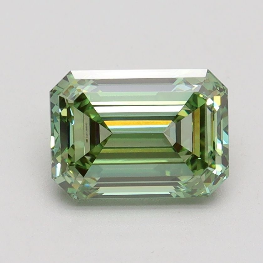 Loose Diamond - EMERALD 1.58ct Fancy Vivid Green VVS2: Loose Diamond - EMERALD 1.58ct Fancy Vivid Green VVS2 Source: This is a real non-mined Diamond that has been grown in a lab Shape: EMERALD Carats: 1.58 Color: Fancy Vivid Green Certification: IGI Vide