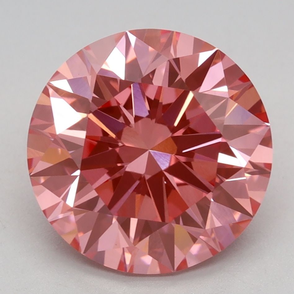 Ideal Loose Diamond - ROUND 3.06ct Fancy Vivid Pink VS1: Ideal Loose Diamond - ROUND 3.06ct Fancy Vivid Pink VS1 Source: This is a real non-mined Diamond that has been grown in a lab Shape: ROUND Carats: 3.06 Color: Fancy Vivid Pink Certification: IGI