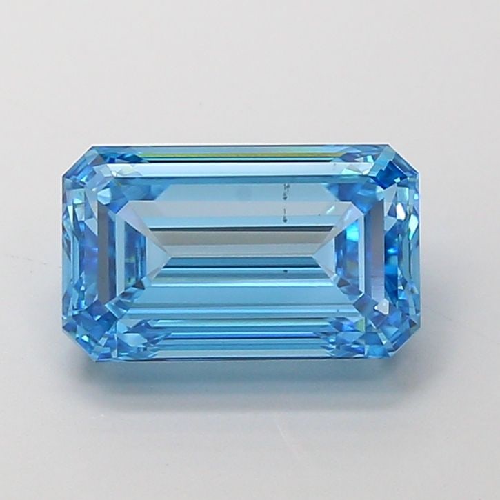 Loose Diamond - EMERALD 4.51ct Fancy Vivid Blue VS2: Loose Diamond - EMERALD 4.51ct Fancy Vivid Blue VS2 Source: This is a real non-mined Diamond that has been grown in a lab Shape: EMERALD Carats: 4.51 Color: Fancy Vivid Blue Certification: IGI Video: