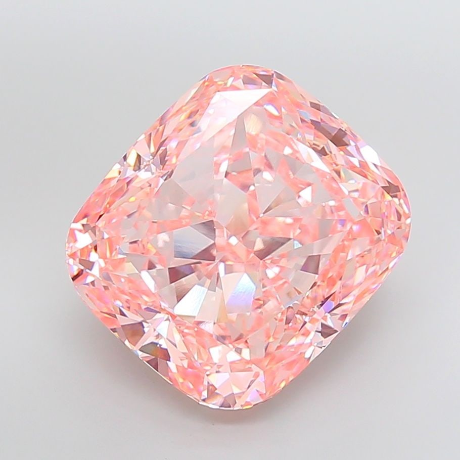 Loose Diamond - CUSHION MODIFIED 25.25ct Fancy Intense Pink VVS2: Loose Diamond - CUSHION MODIFIED 25.25ct Fancy Intense Pink VVS2 Source: This is a real non-mined Diamond that has been grown in a lab Shape: CUSHION MODIFIED Carats: 25.25 Color: Fancy Intense Pink