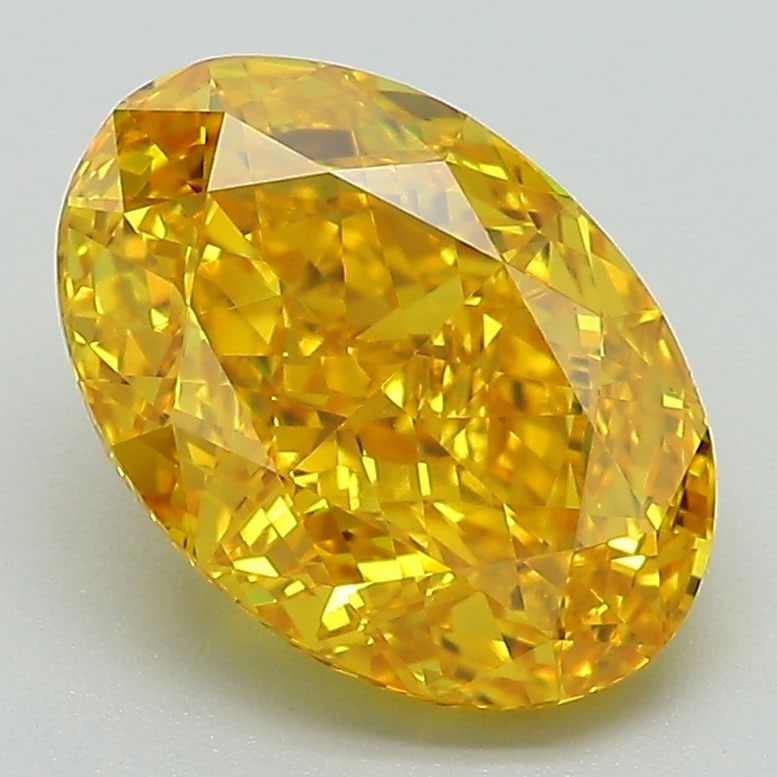 Loose Diamond - OVAL 3.23ct Fancy Vivid Yellow VVS2: Loose Diamond - OVAL 3.23ct Fancy Vivid Yellow VVS2 Source: This is a real non-mined Diamond that has been grown in a lab Shape: OVAL Carats: 3.23 Color: Fancy Vivid Yellow Certification: IGI Video: